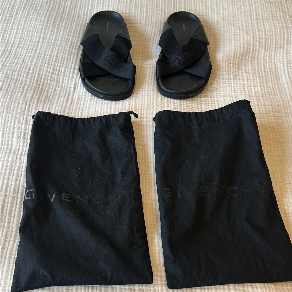 Givenchy Black Criss-Cross Slides - Picture 2 of 4